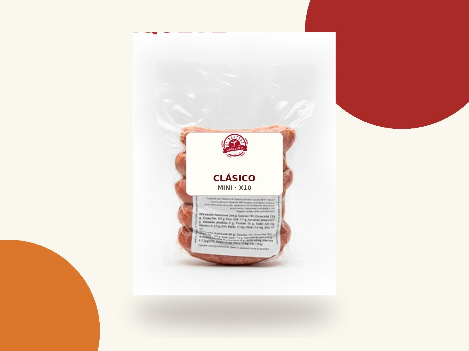 Chorizo Clásico mini, paquete por diez unidades